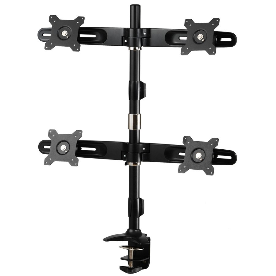 Amer Mounts Clamp Based Quad Monitor Mount for four 15"-24" LCD/LED Flat Panel Screens