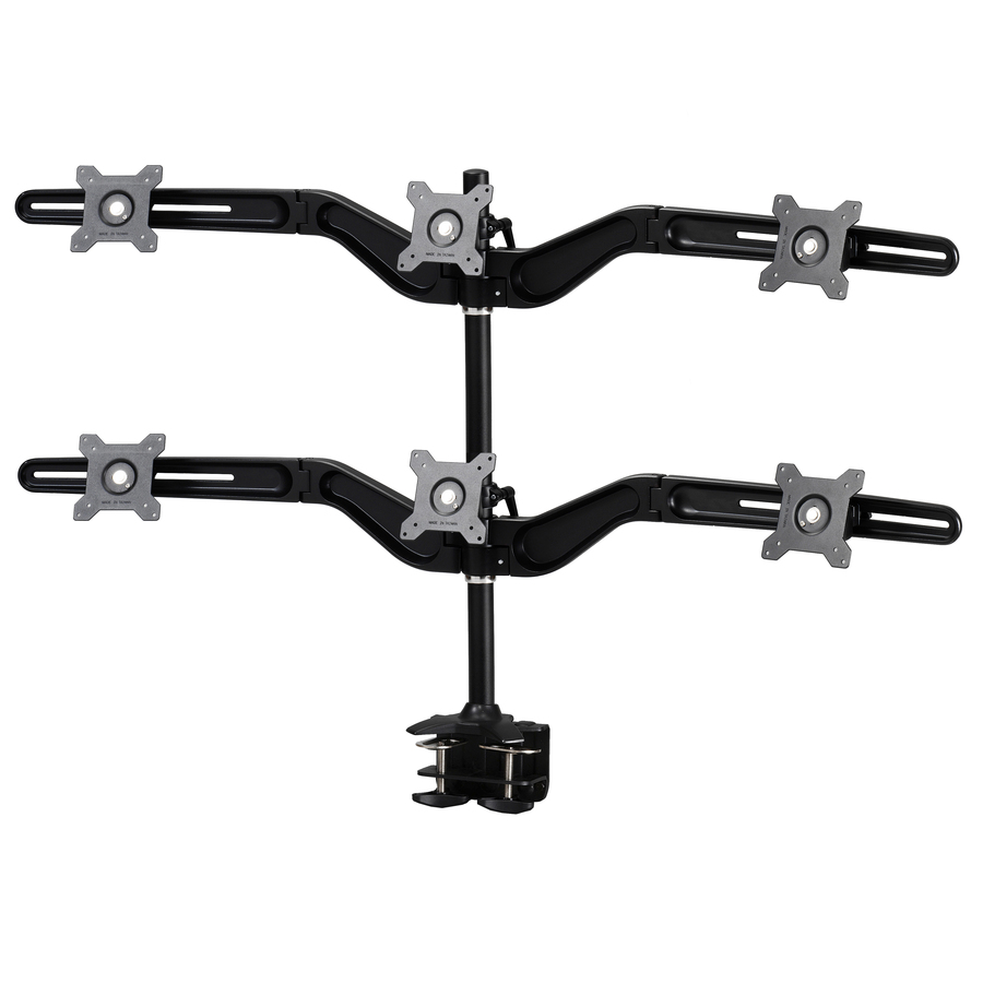Amer Mounts Clamp Based Hex Monitor Mount for six 15"-24" LCD/LED Flat Panel Screens