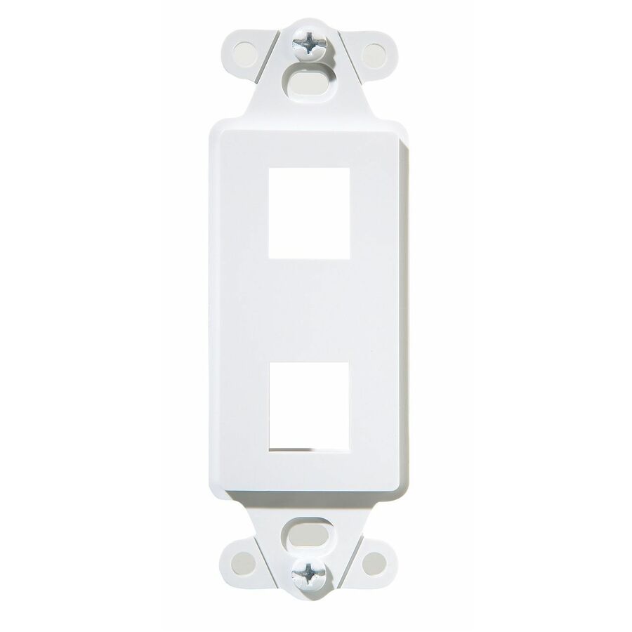 On-Q 2-Port Decorator Wall Plate, White, Plastic Keystone Connectivity Cover, RJ45 Wall Plate