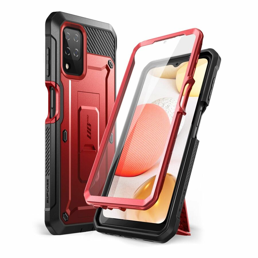 SUP Unicorn Beetle Pro Rugged Carrying Case (Holster) Samsung Galaxy A12 Smartphone - Metallic Red