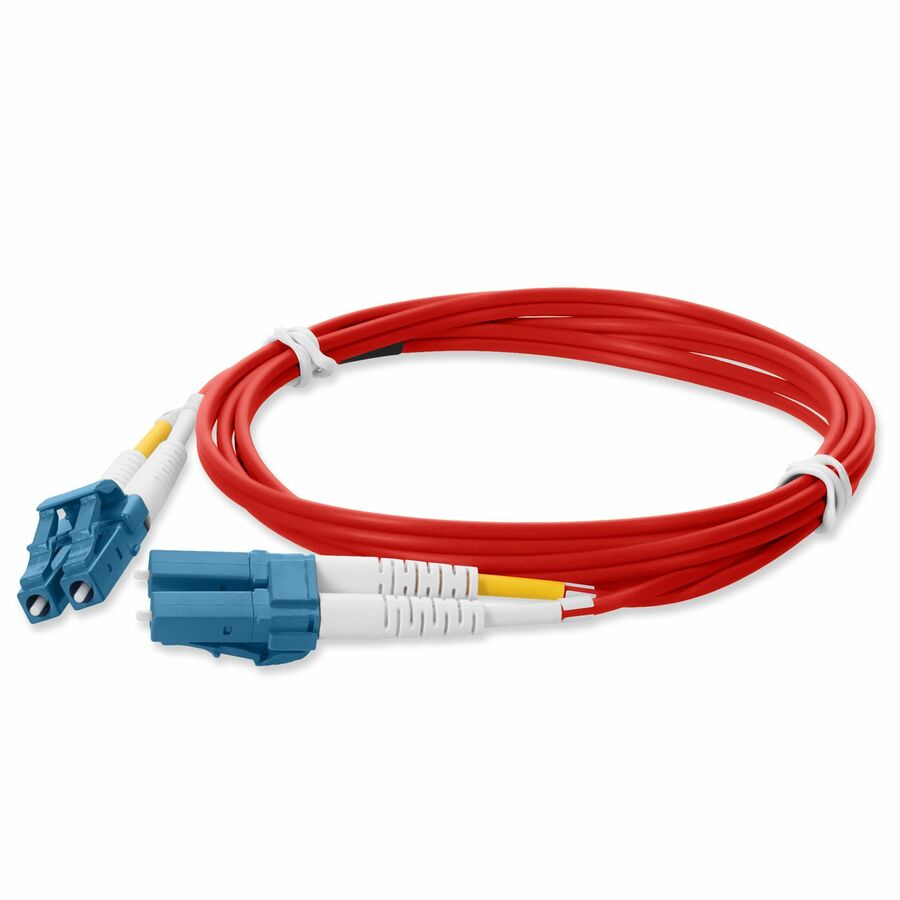 AddOn 2m LC to LC Red OS2 Duplex OFNP (Plenum-Rated) TAA SMF Fiber Patch Cable