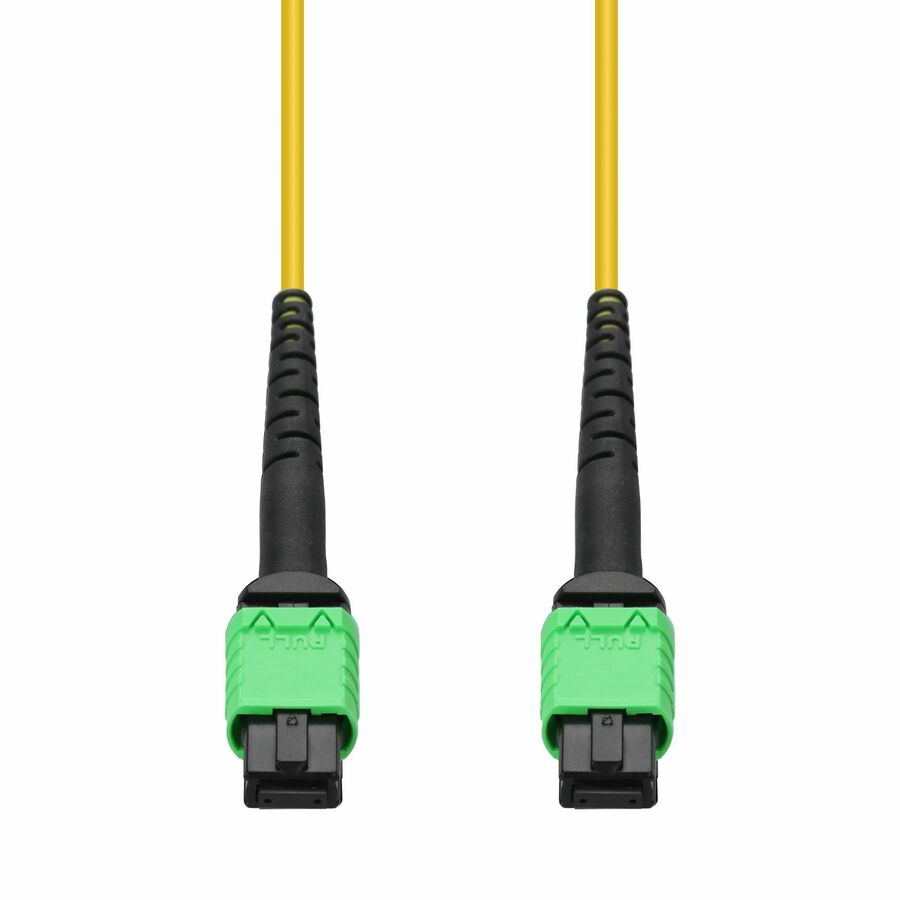 AddOn 12m MPO/APC to MPO/APC Yellow OS2 OFNP (Plenum-Rated) 12-Strand SMF Fiber Patch Cable