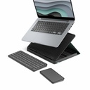 Logitech Casa Pop-Up Desk Work From Home Kit with Laptop Stand, for Laptop/MacBook (10" to 17"), Green/Graphite