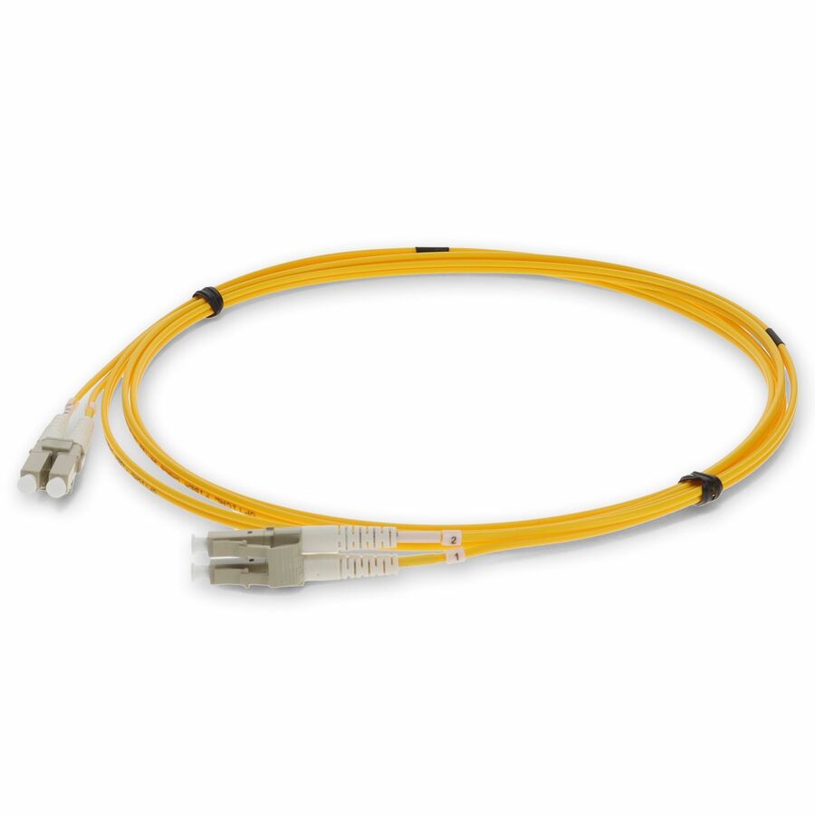 AddOn 10m LC to LC Yellow OM2 Duplex OFNR (Riser-Rated) Fiber Patch Cable