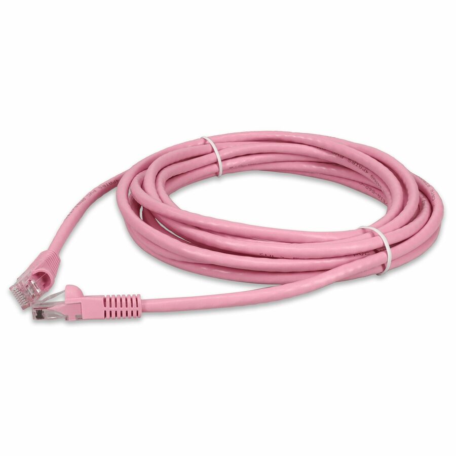 AddOn 14ft Pink CAT 6 PVC Ethernet Cable Snagless Easy Clear Boot TAA RJ-45 M/M