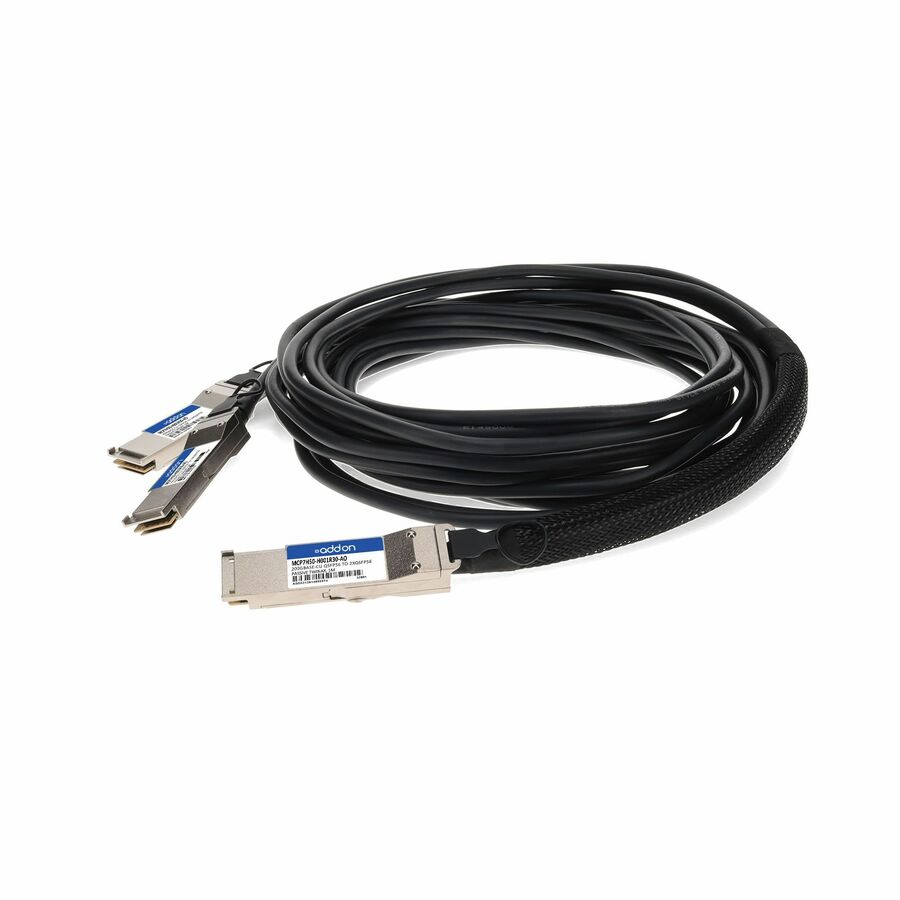 AddOn Mellanox® MCP7H50-H001R30 Compatible TAA Compliant 200GBase-CU QSFP56 to 2xQSFP56 Infiniband HDR Direct Attach Cable (Passive Twinax, 1m, LSZH)