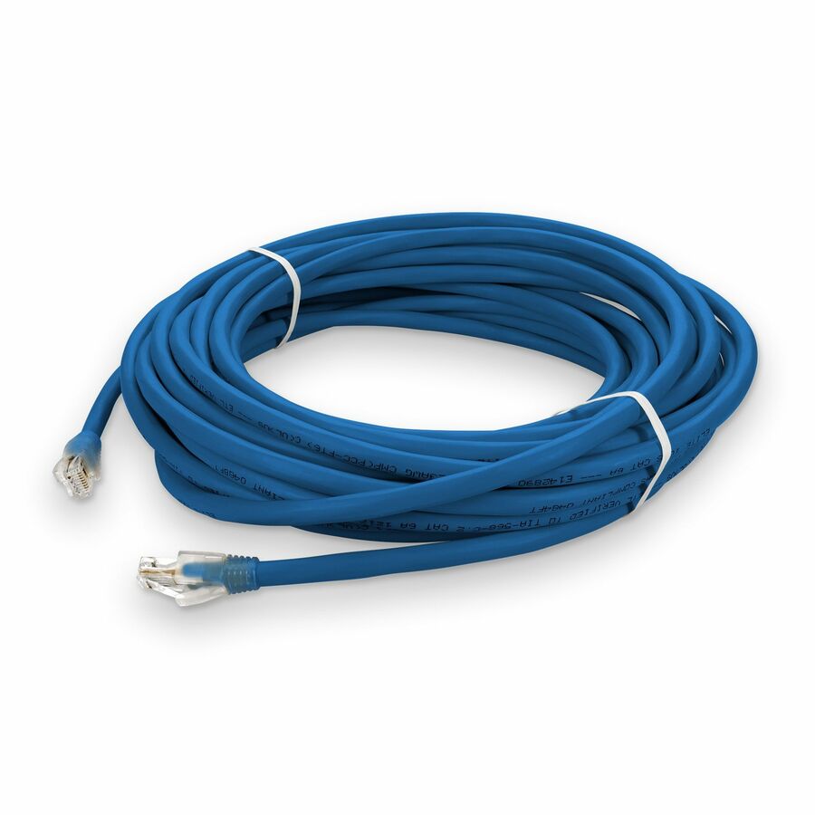 AddOn 25ft Blue CAT 6A Plenum-Rated Ethernet Cable Snagless Bubble Boot RJ-45 M/M
