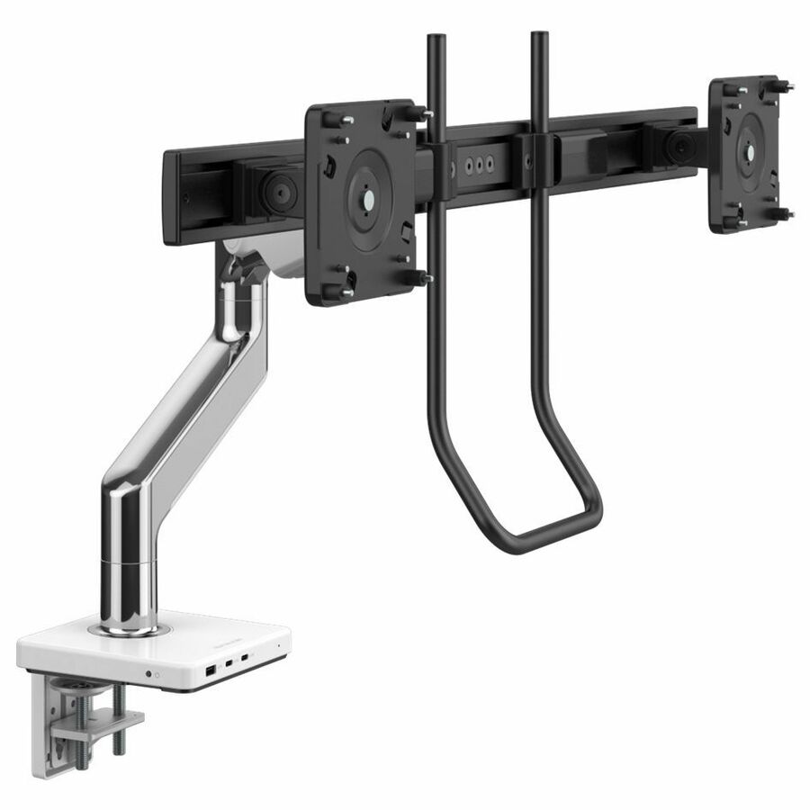 Humanscale Mounting Arm for Monitor, Docking Station, Charging Station - Polished Aluminum, White