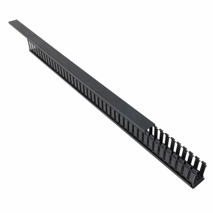 Rack Solutions Vertical Plastic Cable Duct With Cover (34in Tall, Button Mount)