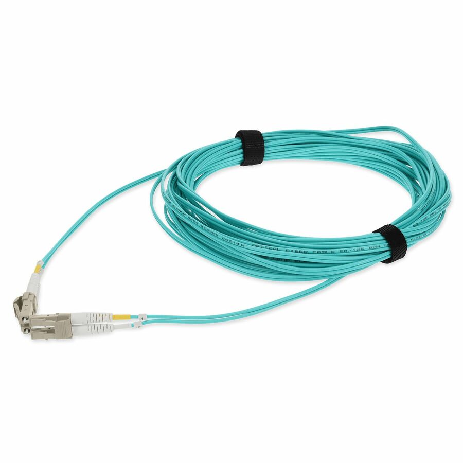 AddOn 8m LC to LC Aqua OM4 Duplex OFNP (Plenum-Rated) TAA Fiber Patch Cable