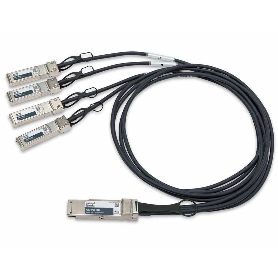 Approved Networks 100GBASE QSFP28 Passive DAC Cable (QSFP28 to 4 x SFP28) Multi-Vendor Breakout