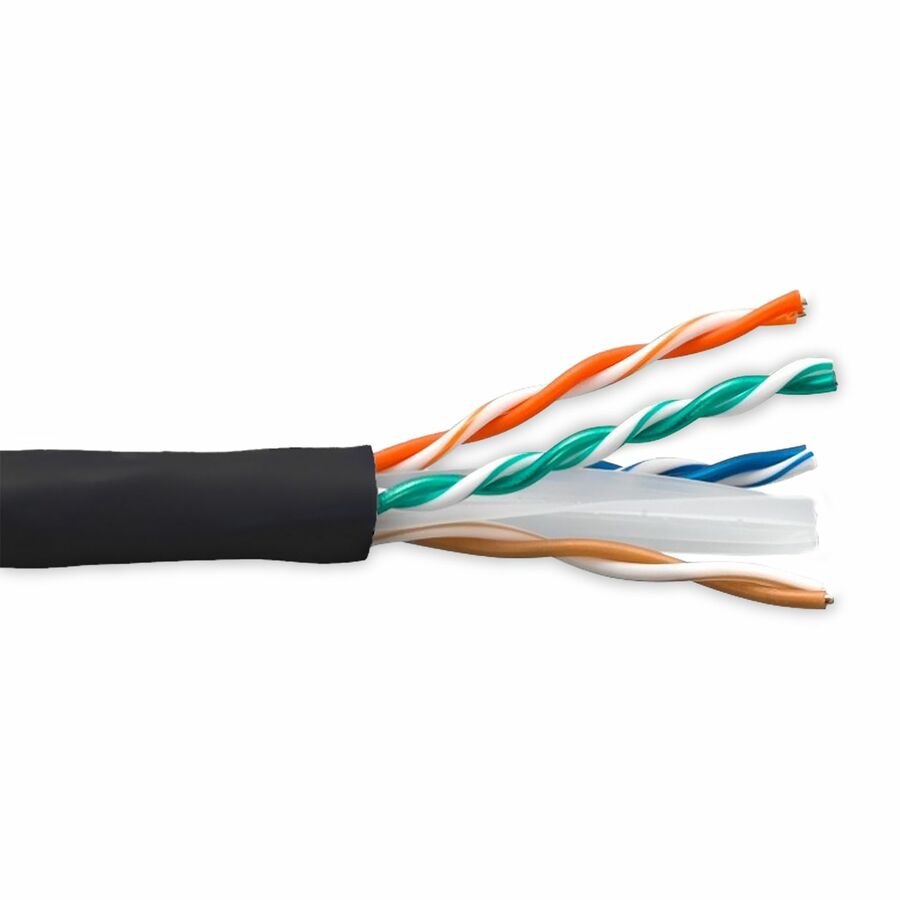 ENET CAT6 28AWG 4 Pair Stranded Cable CM Rated 1000FT, Black
