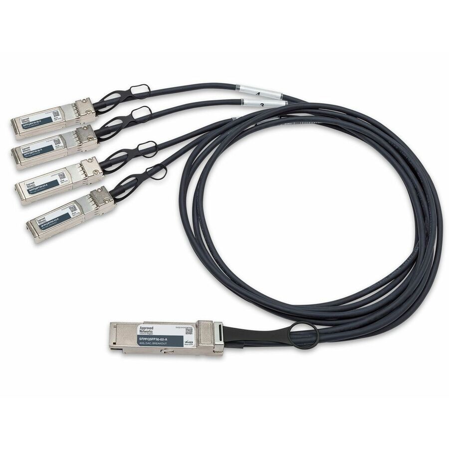 Approved Networks 40GBASE QSFP+ Passive DAC Cable (QSFP+ to 4 x SFP+) Breakout Cable