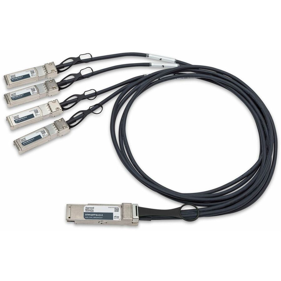 Approved Networks 40GBASE QSFP+ Passive DAC Cable (QSFP+ to 4 x SFP+) Breakout Cable