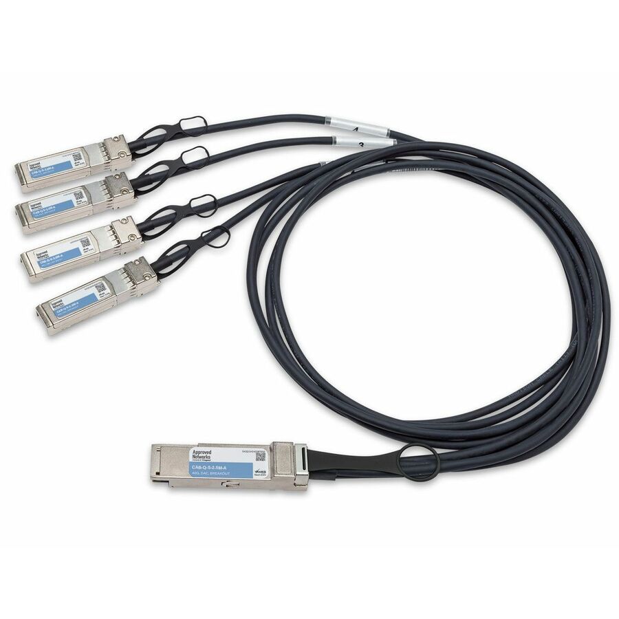 Approved Networks 40GBASE QSFP+ Passive DAC Cable (QSFP+ to 4 x SFP+) Breakout Cable