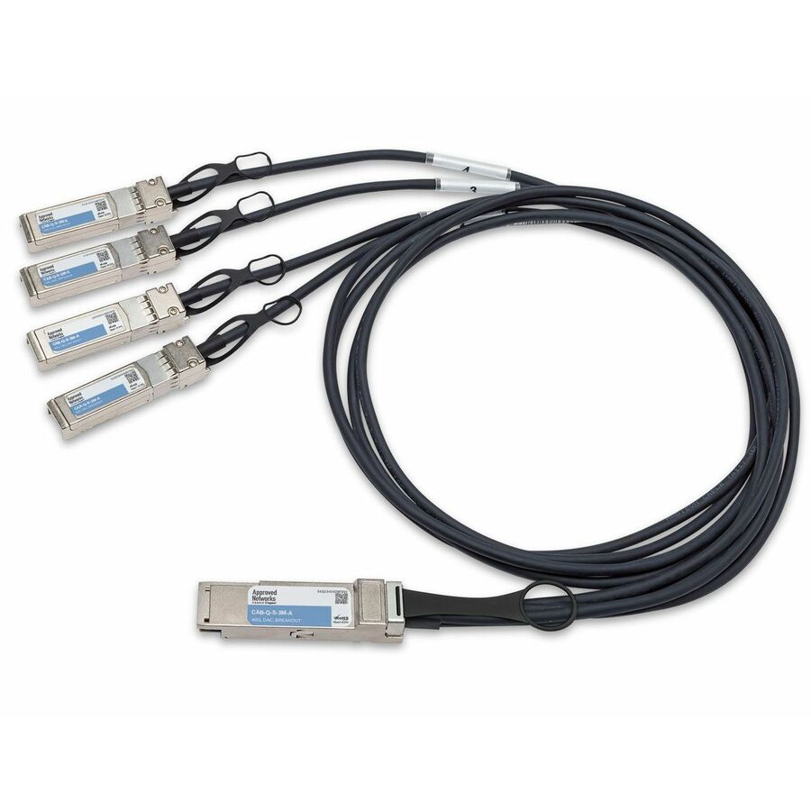 Approved Networks 40GBASE QSFP+ Passive DAC Cable (QSFP+ to 4 x SFP+) Breakout Cable