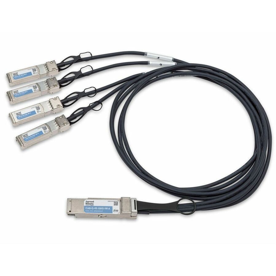 Approved Networks 100GBASE QSFP28 Passive DAC Cable (QSFP28+ to 4 x SFP28) Breakout