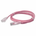 AddOn 7ft Pink CAT 6A Slim PVC Ethernet Cable Snagless Clear-Claw RJ-45 M/M