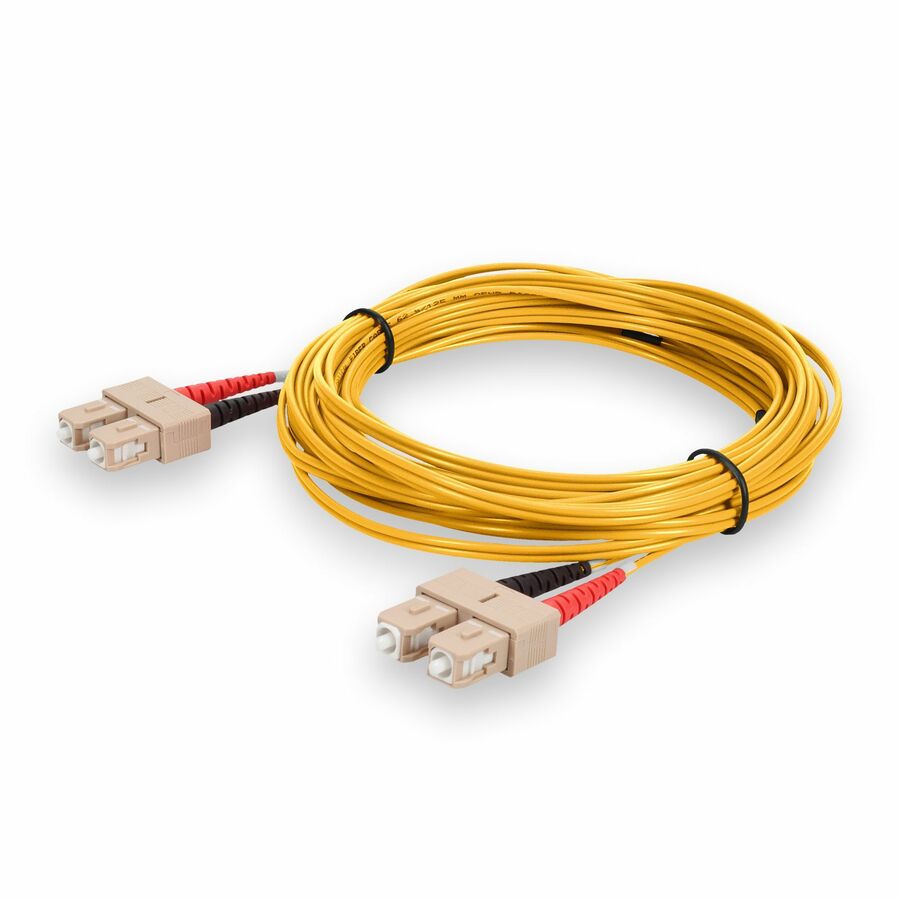 AddOn 10m SC to SC Yellow OM1 Duplex OFNR (Riser-Rated) MMF Fiber Patch Cable