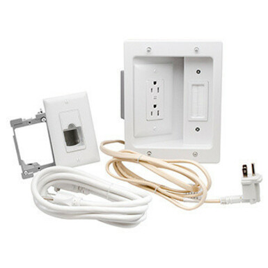 On-Q In-Wall TV Power and Cable Management Kit, White