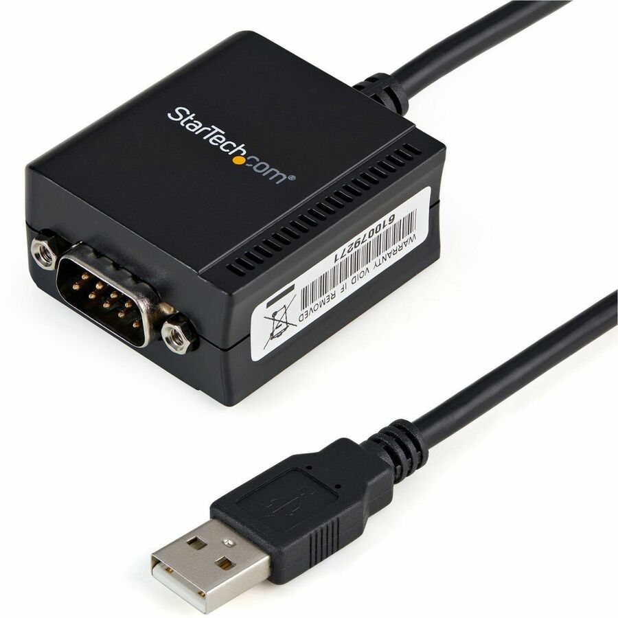 StarTech 6ft (1.8m) 1-Port FTDI USB to Serial RS232 Adapter Cable with COM Retention, USB to RS232 Adapter - TAA