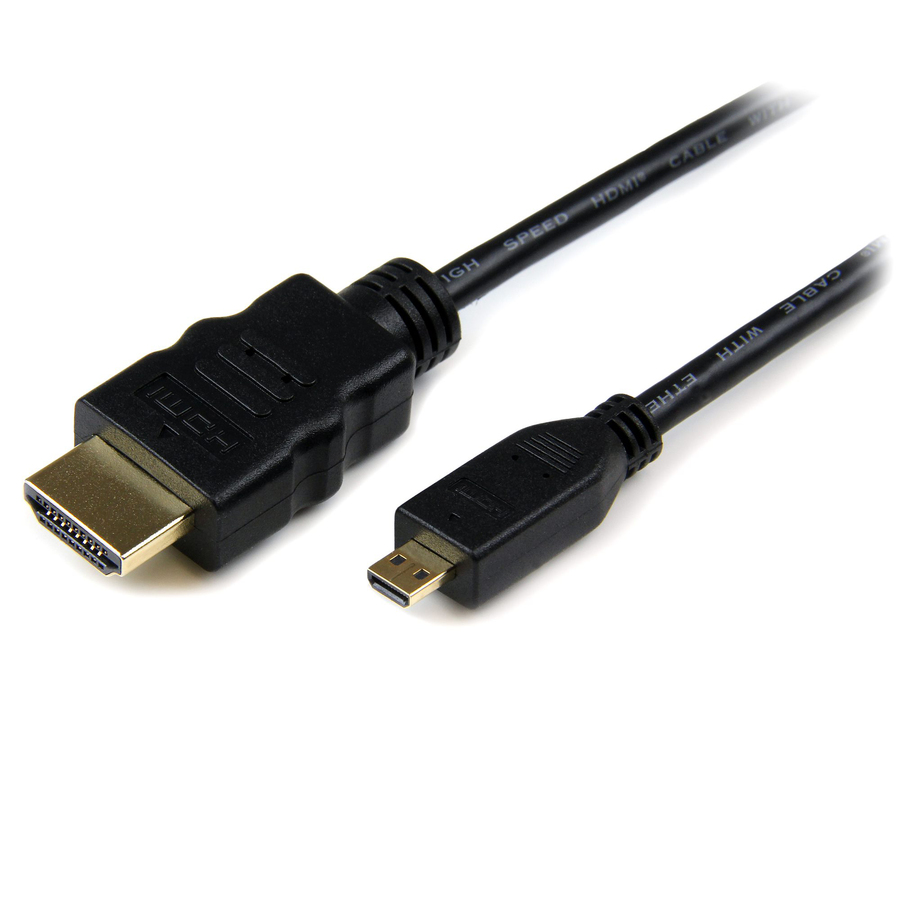 StarTech 6ft Micro HDMI to HDMI Cable with Ethernet, 4K High Speed Micro HDMI Type-D Device to HDMI Monitor Adapter/Converter Cord