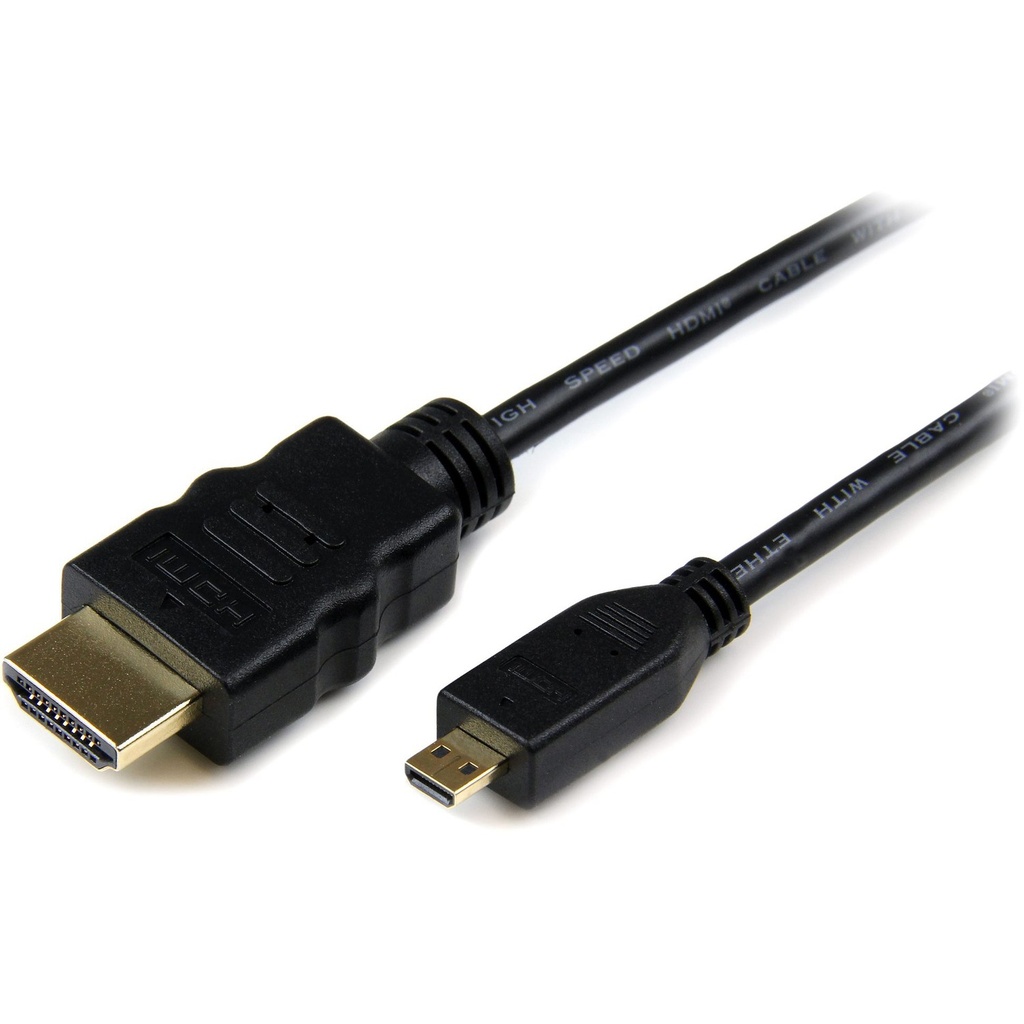 StarTech 6ft Micro HDMI to HDMI Cable with Ethernet, 4K High Speed Micro HDMI Type-D Device to HDMI Monitor Adapter/Converter Cord