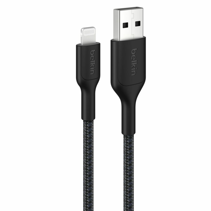 Belkin BoostCharge Pro Braided USB-A Cable with Lightning Connector, 3.3ft/1m, Black