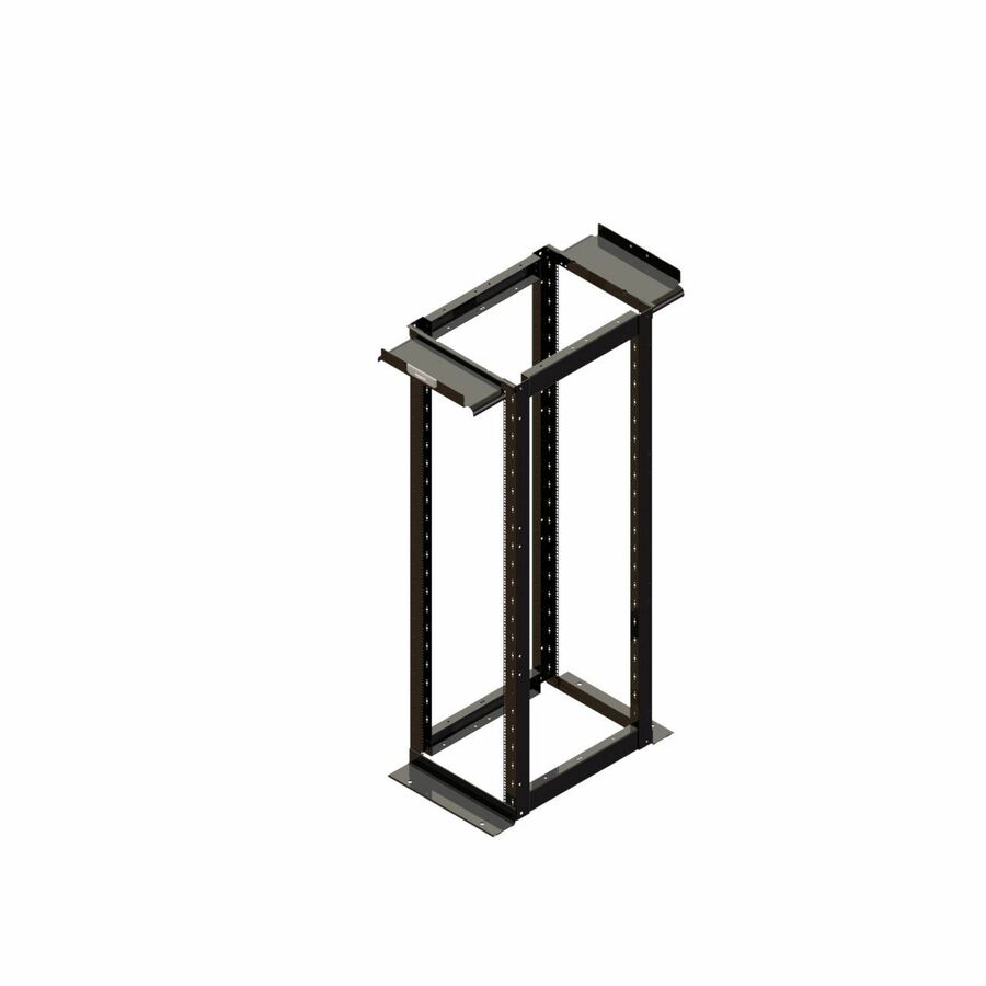 Ortronics MM20 4-Post Rack, 30" , 7 ft, 45 RU, Fixed Square Hole Rails, Black