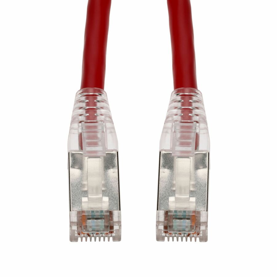 AddOn 2ft Red CAT 6 Shielded PVC Ethernet Cable Snagless Easy Clear Boot TAA RJ-45 M/M