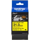Brother HSe-661E - Heat Shrink Tube Tape Cassette - Black on Yellow, 31.0mm Wide