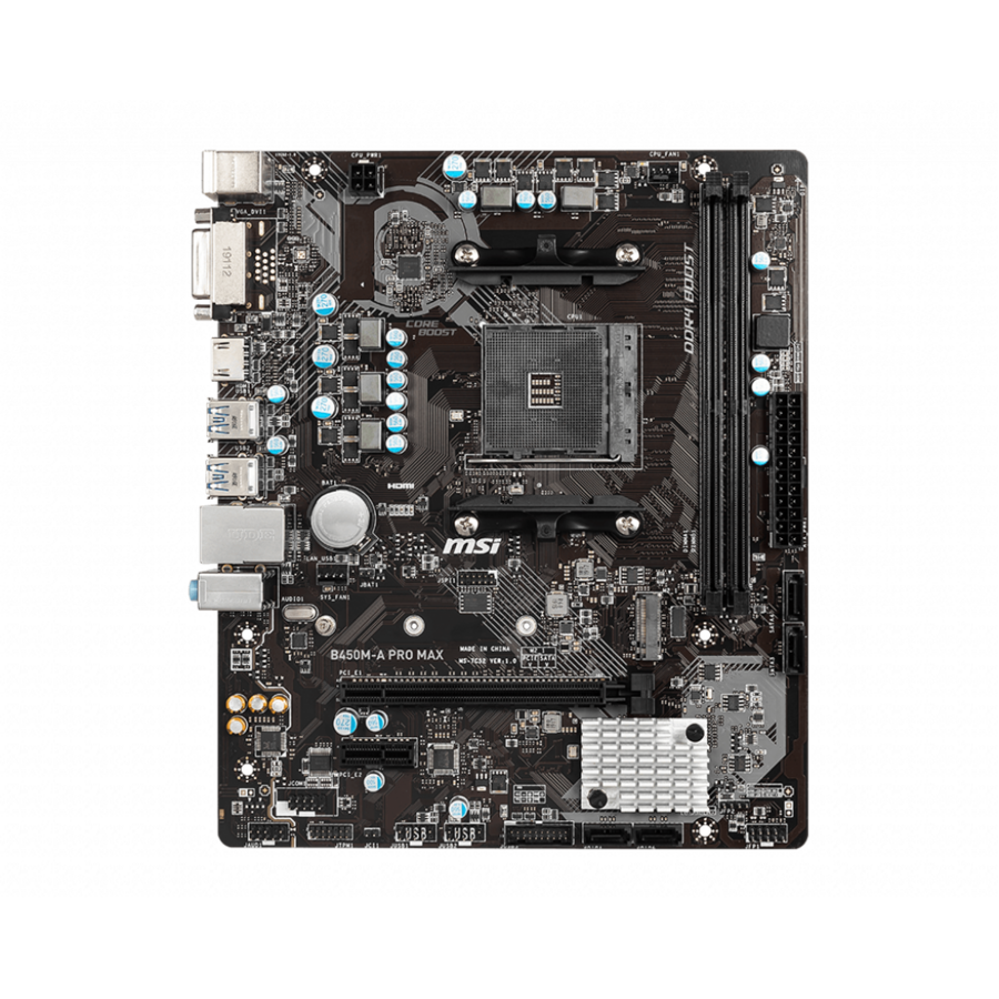 MSI B450M-A PRO MAX Desktop Motherboard - AMD B450 Chipset - Socket AM4 - Micro ATX