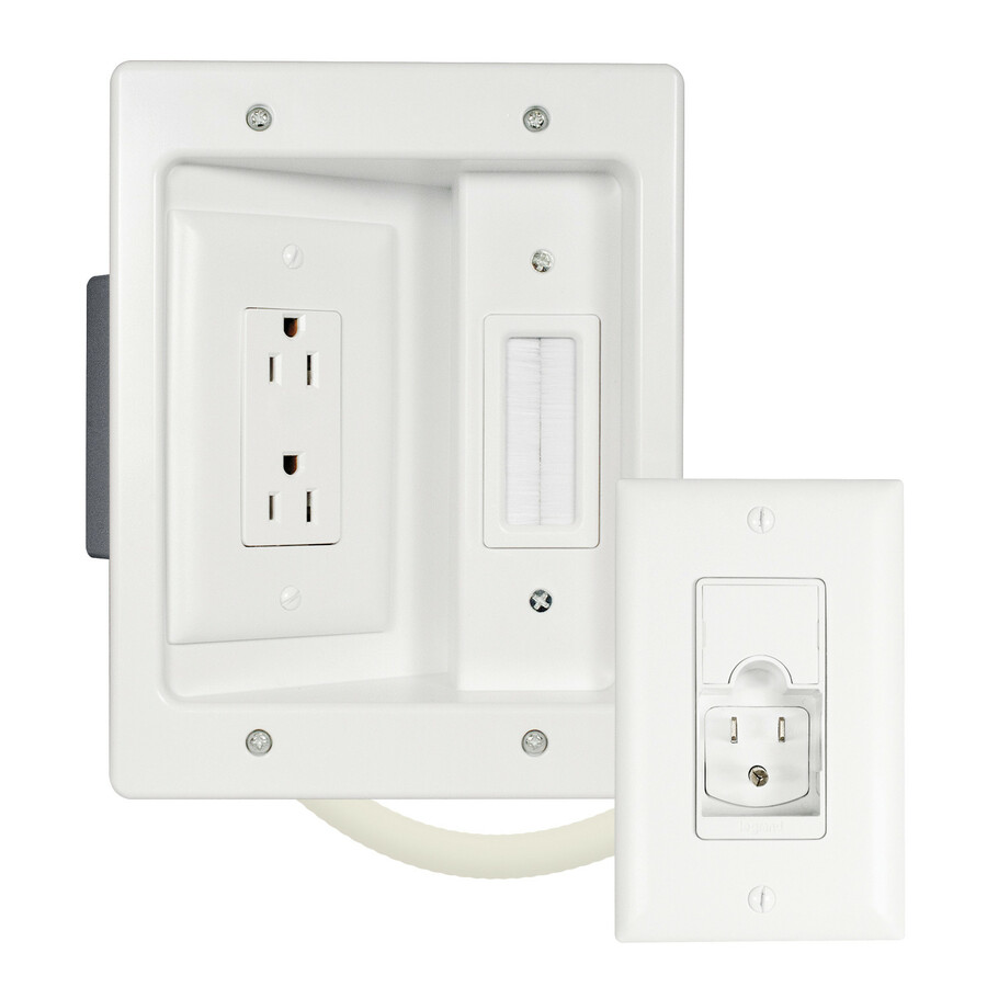 Sanus In-Wall TV Power and Cable Management Kit - White