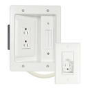 Sanus In-Wall TV Power and Cable Management Kit - White
