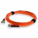 AddOn 10m ST to ST Orange OM4 Duplex OFNR (Riser-Rated) Fiber Patch Cable
