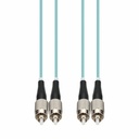 AddOn 3m FC to FC Aqua OM4 Duplex OFNR (Riser-Rated) Fiber Patch Cable