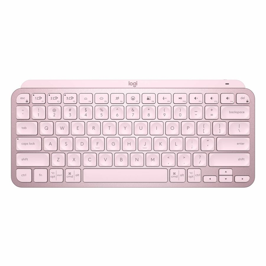 Logitech MX Keys Mini Minimalist Wireless Illuminated Keyboard, Compact, Bluetooth, USB-C - Rose