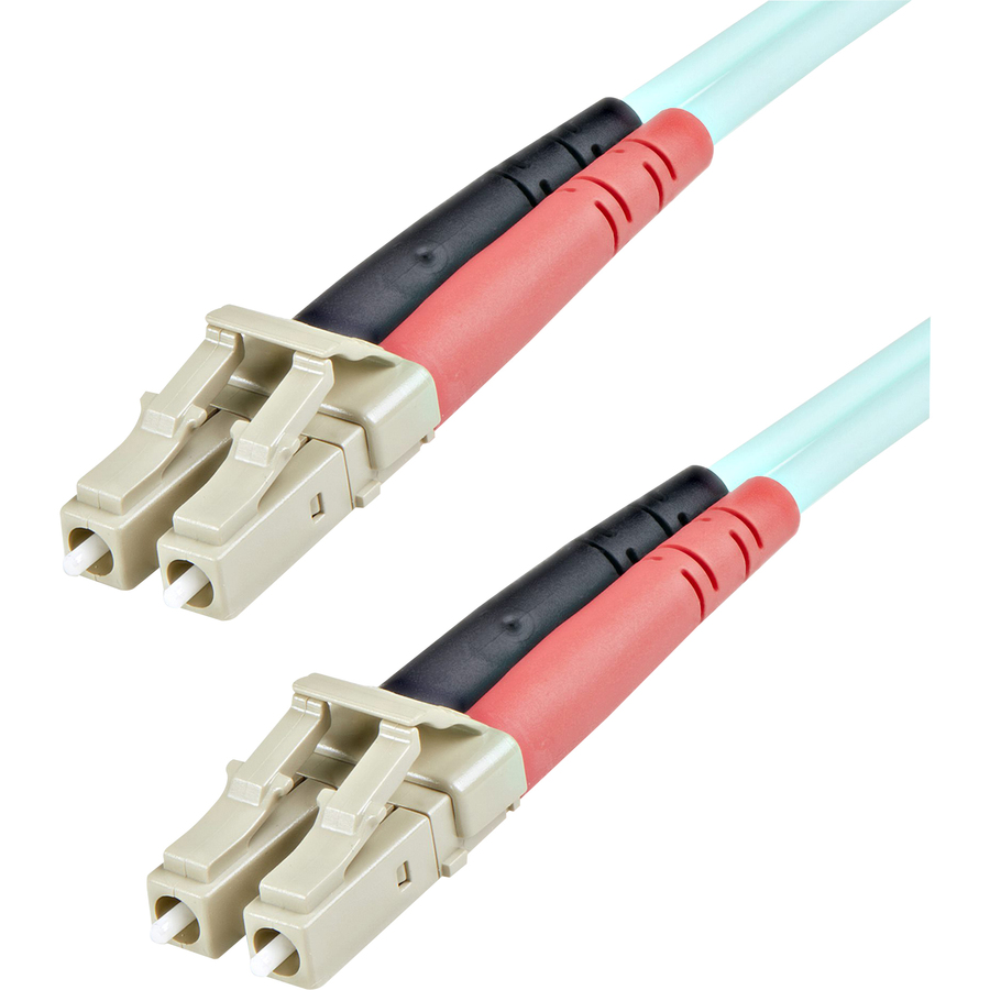 StarTech 1m (3ft) LC/UPC to LC/UPC OM3 Multimode Fiber Optic Cable, Full Duplex 50/125µm Zipcord, 100G, LSZH Fiber Jumper Cord