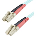 StarTech 1m (3ft) LC/UPC to LC/UPC OM3 Multimode Fiber Optic Cable, Full Duplex 50/125µm Zipcord, 100G, LSZH Fiber Jumper Cord