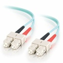 C2G-3m SC-SC 10Gb 50/125 OM3 Duplex Multimode PVC Fiber Optic Cable - Aqua