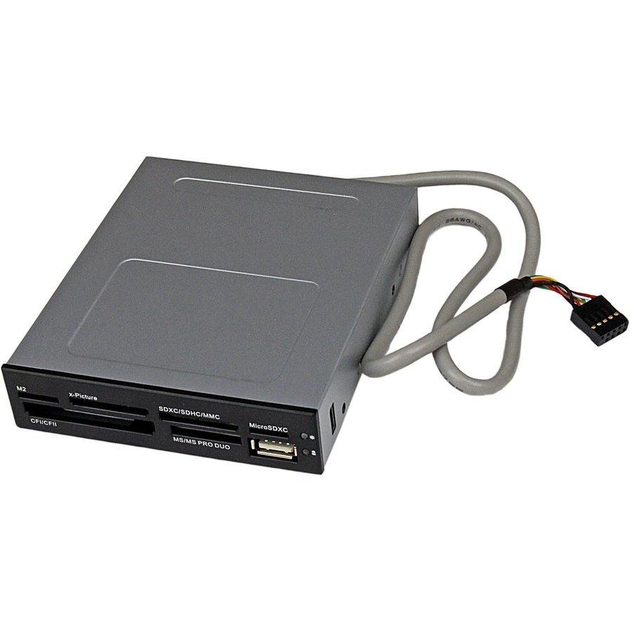 StarTech 3.5in Front Bay 22-in-1 USB 2.0 Internal Multi Media Memory Card Reader, Black, TAA