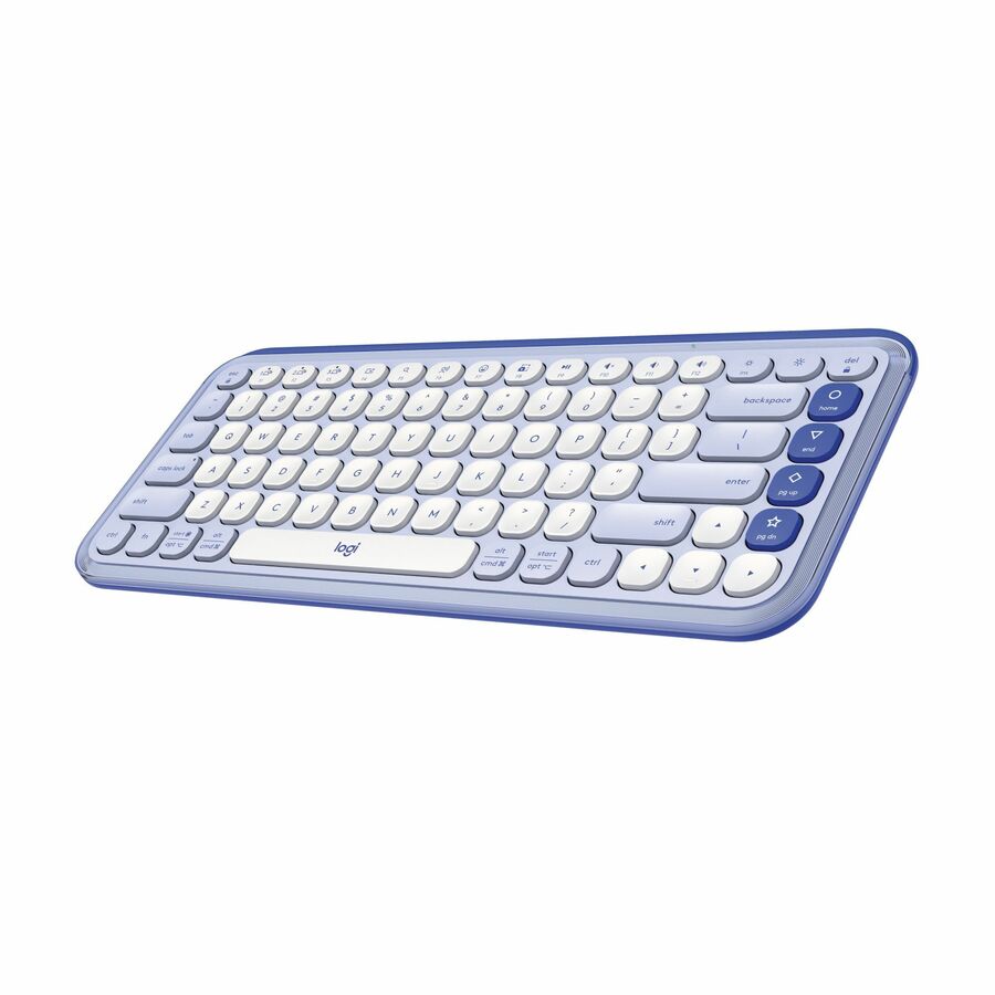 Logitech POP ICON KEYS Wireless Bluetooth Keyboard, Comfortable Typing, Programmable Keys, Easy-Switch Between up to 3 Devices (Lilac & Off-white)