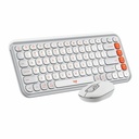 Logitech POP ICON COMBO, Bluetooth Keyboard and Mouse Combo, Comfortable Typing, Programmable Keys and Buttons, Quiet Clicks (Off-white & Orange)