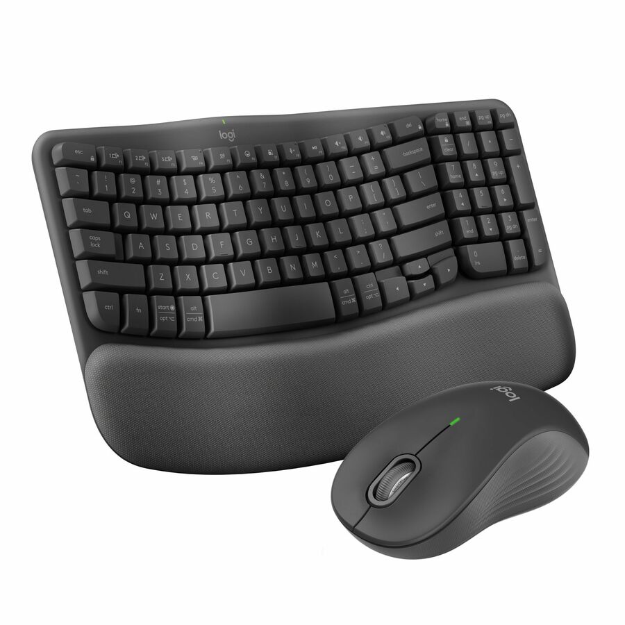 Logitech Wave Keys MK670 Combo, Wireless Ergonomic Keyboard with Signature M550 L Wireless Mouse, Graphite