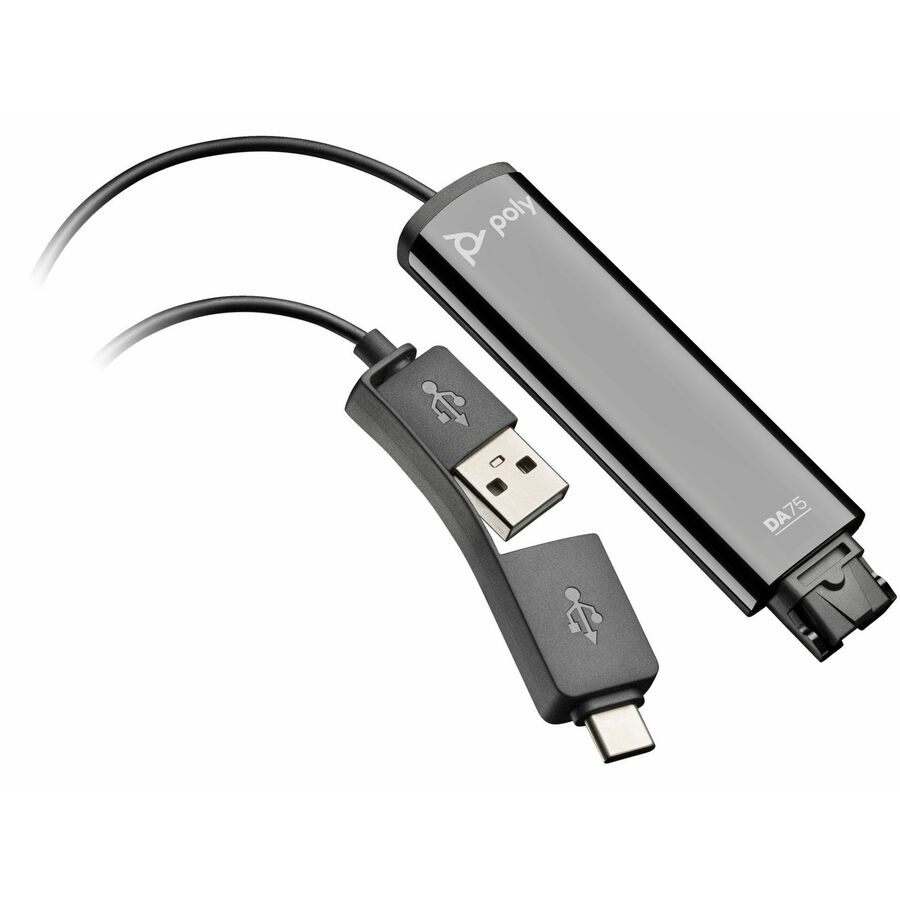 Poly DA75 USB to QD Black Adapter TAA