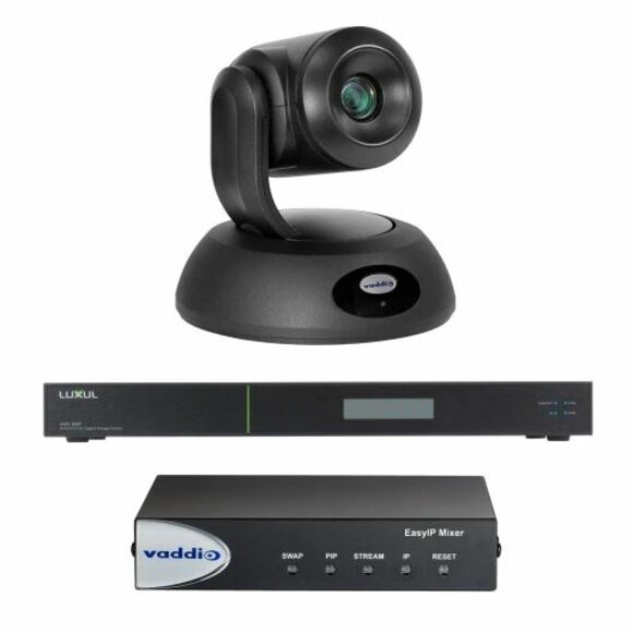 Vaddio EasyIP 20 Video Conferencing Mixer Kit with IP PTZ Camera - Black