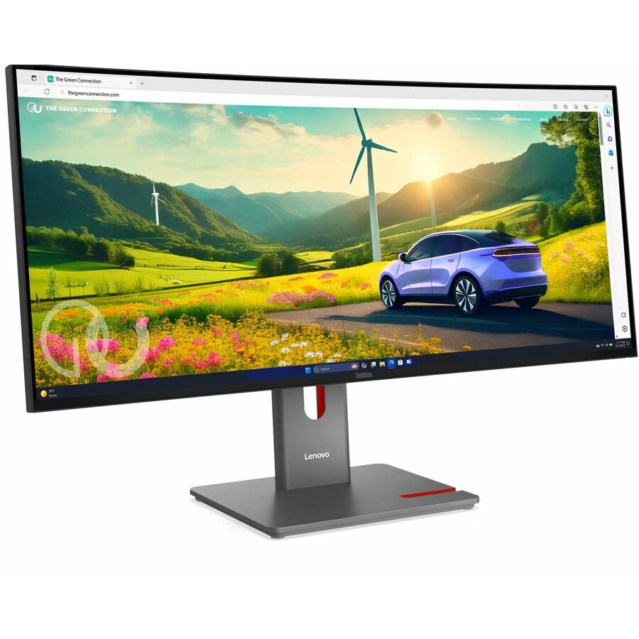 Lenovo ThinkVision P34WD-40 34" Class UWQHD Curved Screen LED Monitor - 21:9 - Eclipse Black