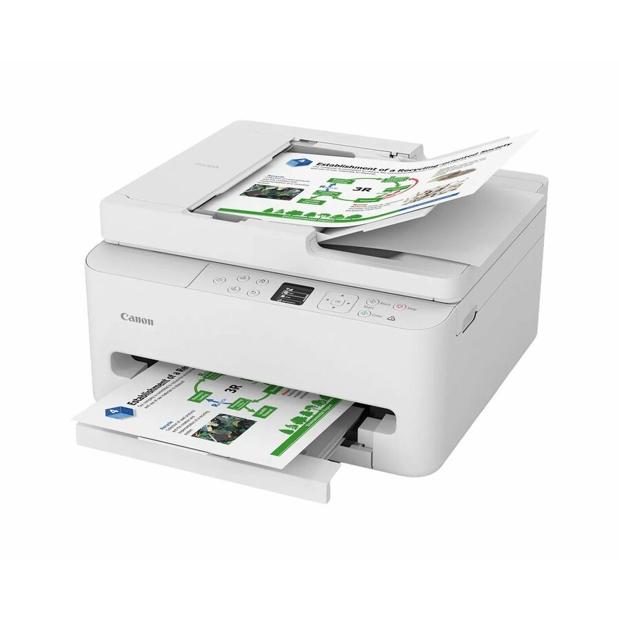 Canon PIXMA TR7120 Wired & Wireless Inkjet Multifunction Printer - Color - White