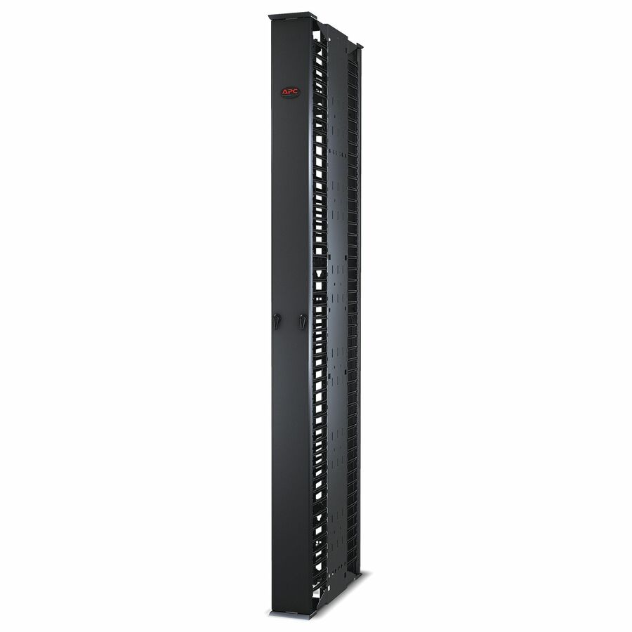 Performance,Vertical Cable Manager for 2 & 4 Post Racks, 84"H x 6"W, Double-Sided with Doors