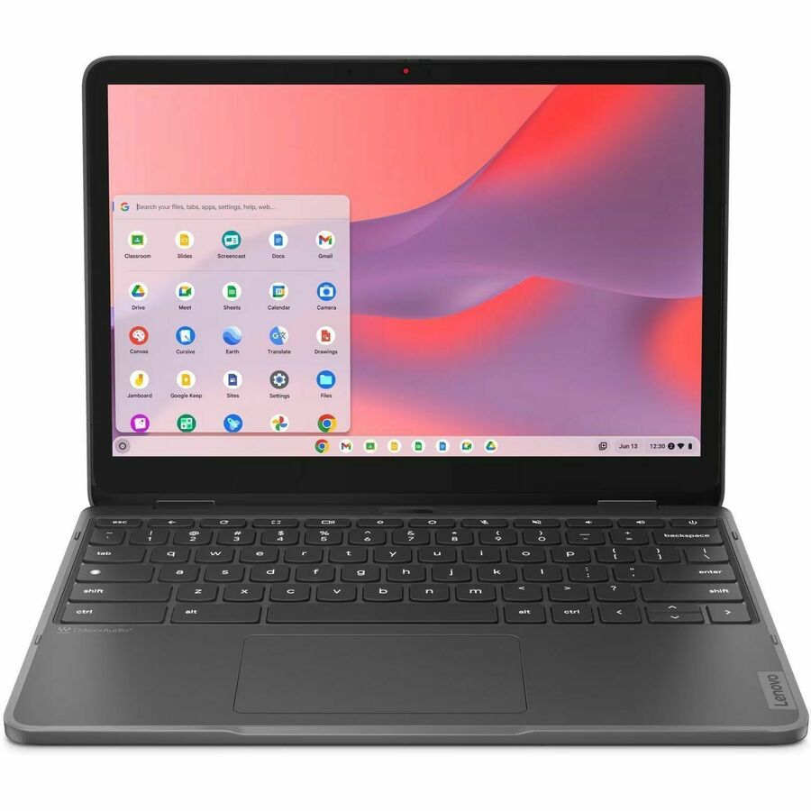 Lenovo 500e Yoga Chromebook Gen 4 82W4002QUS 12.2" Touchscreen Convertible 2 in 1 Chromebook - WUXGA - 60 Hz - Intel N-Series N100 - 4 GB - 32 GB Flash Memory - English (US) Keyboard - Graphite Gray